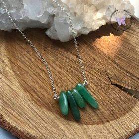 Green Aventurine Chip Bar Necklace